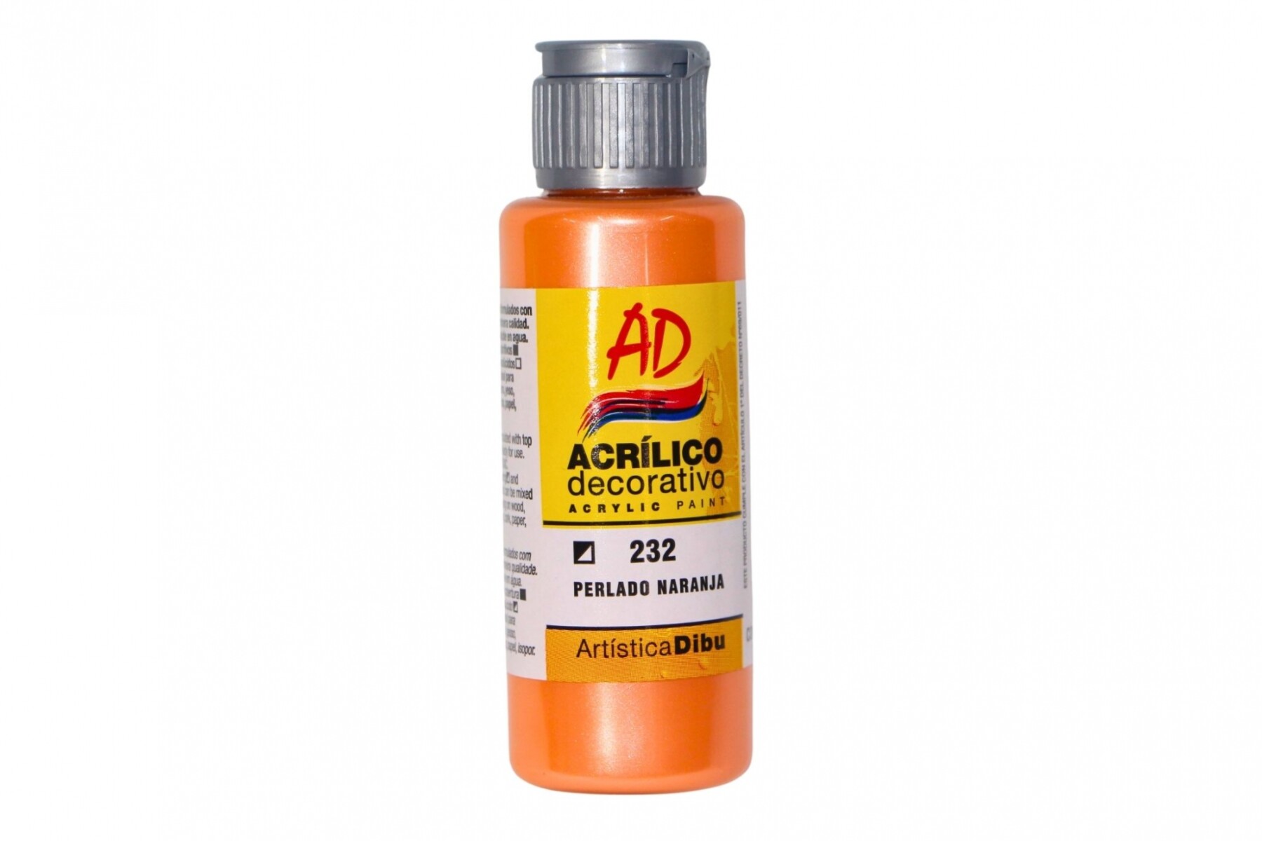 PINTURA ACRILICA ARTISTICA DIBU 60 ML. DIFERENTES COLORES - COLOR PERLADO NARANJA 232 