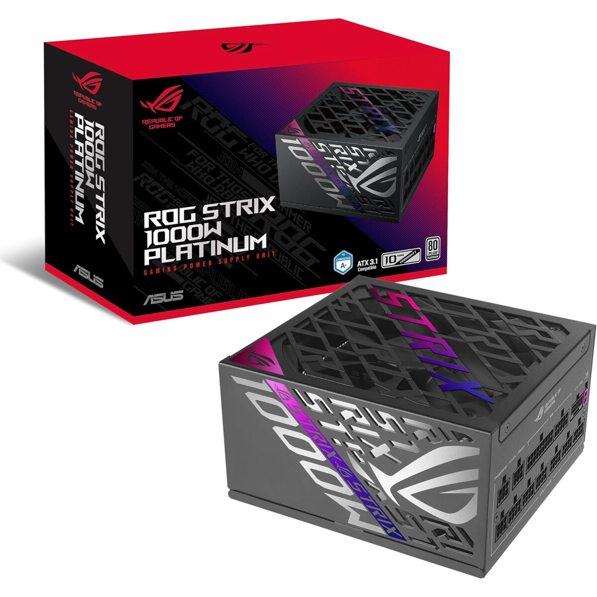 Fuente Asus Rog Strix 1000p Gaming 1000w 80 Plus Platinum Atx 3.1 - FUENTE ASUS ROG STRIX 1000P 1000W 80 PLA 