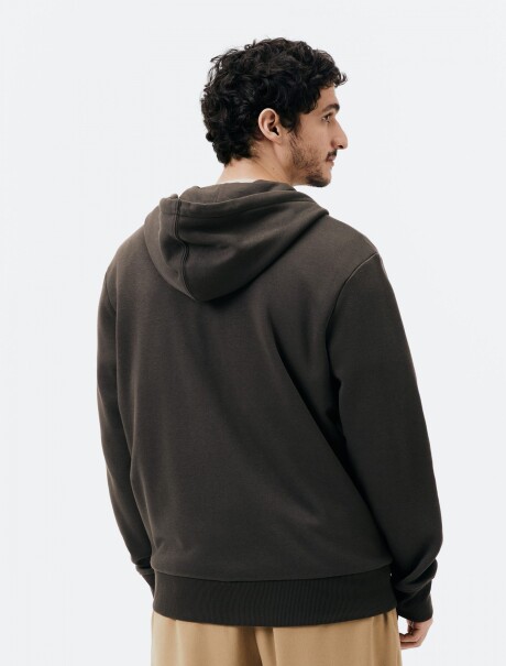 CHAQUETA BÁSICA REGULAR EN SUDADERA CON FORRO POLAR VERDE
