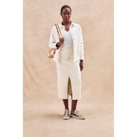 Falda Midi Off White Crudo