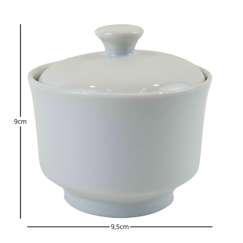 Azucarero c/tapa 300ml porcelana BLANCO