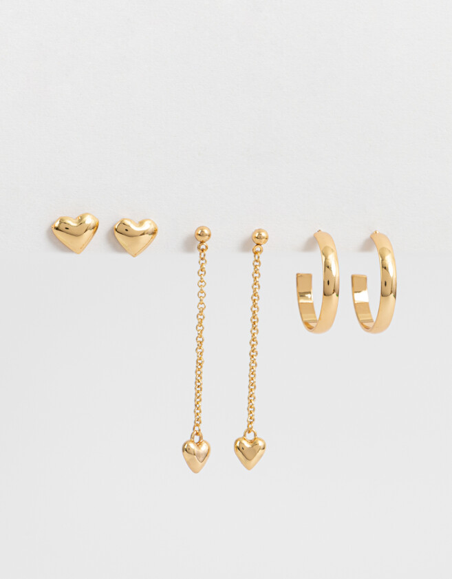 Aros Sets Bañada en Oro Set De Aros Bañados En Oro - Dorado