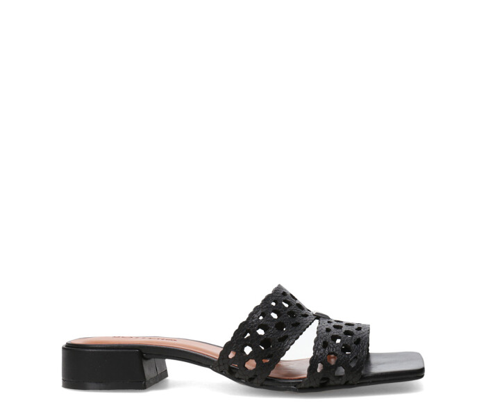 Sandalias de Mujer Bottero Cuero Calado Negro