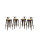 Pack 4 Taburetes Tolix con Respaldo y Asiento de Madera Lumax Negro