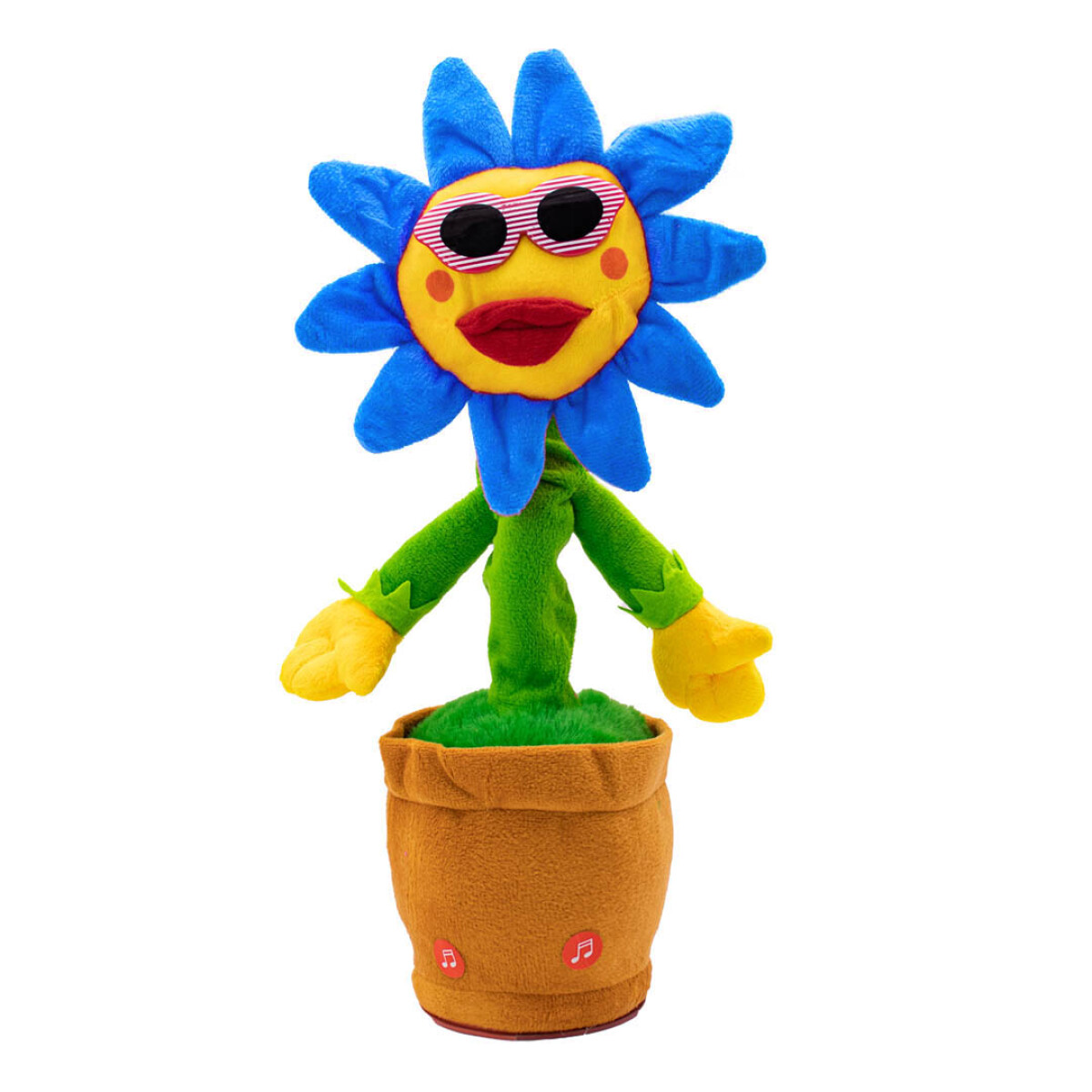 Juguete Girasol bailarín Imita Voz Musical - VERDE-AMARILLO-AZUL 
