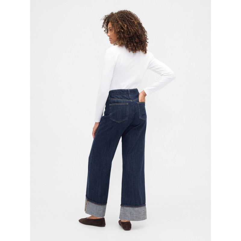 V-HR WIDE LEG CUFF DARK GISELE DARK WASH INDIGO 119