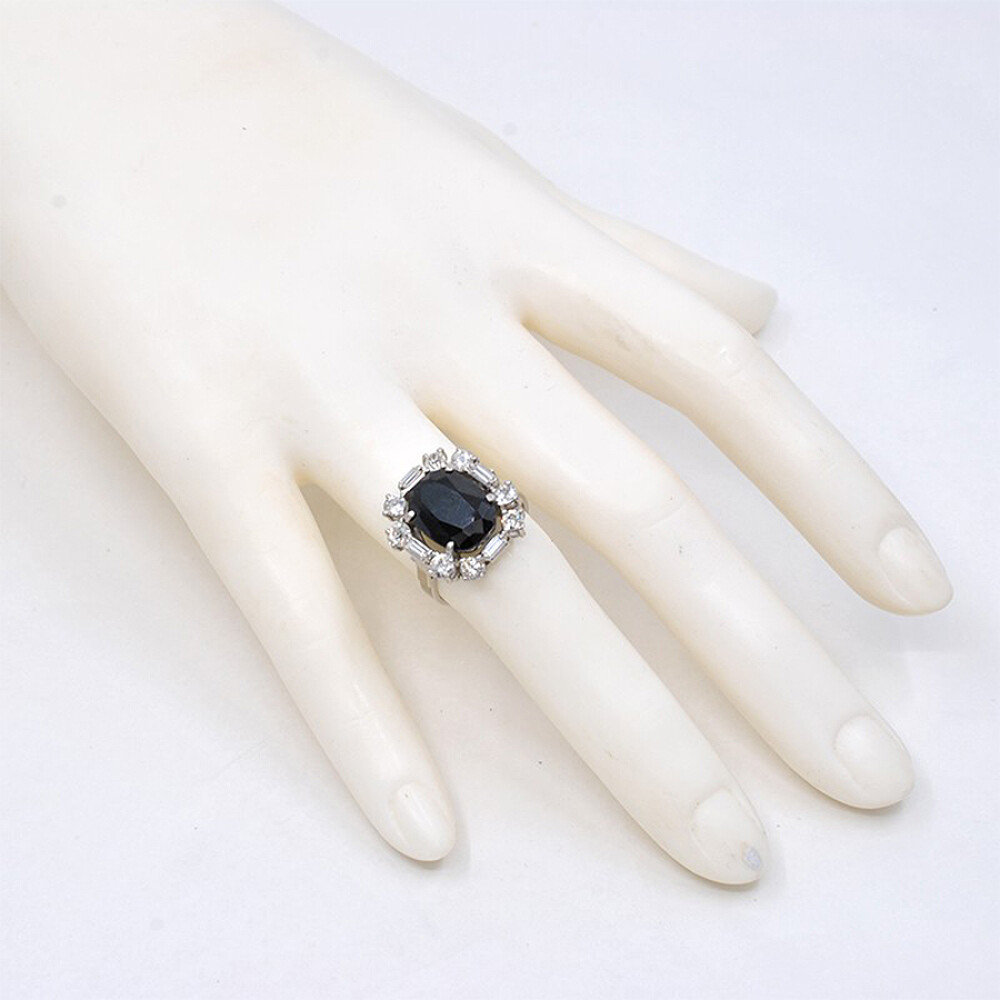 Anillo Antiguo Oro 18K, Brillantes Y Zafiro Anillo Antiguo Oro 18K, Brillantes Y Zafiro