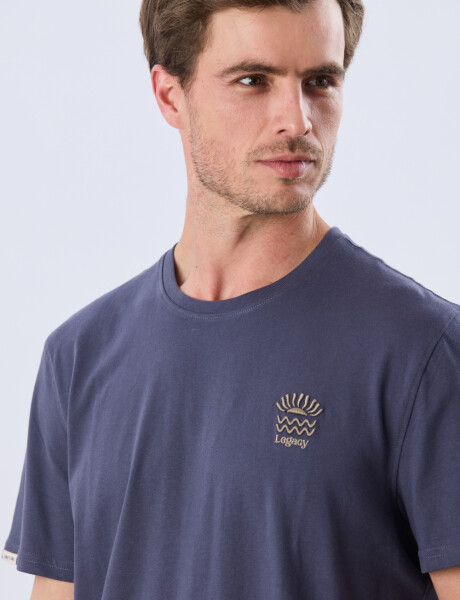 REMERA ESTAMPADA DE ALGODÓN Azul