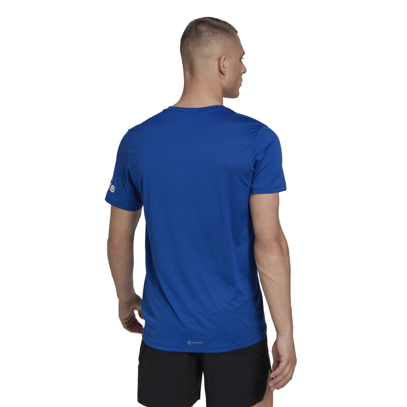 Remera de Hombre Adidas Run It Azul - Blanco