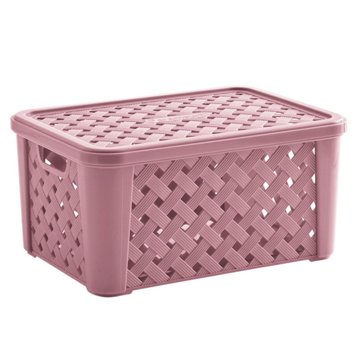 Caja Canasto Organizador Rattan c/ Tapa Paramount 24x17x12Cm - Rosa 