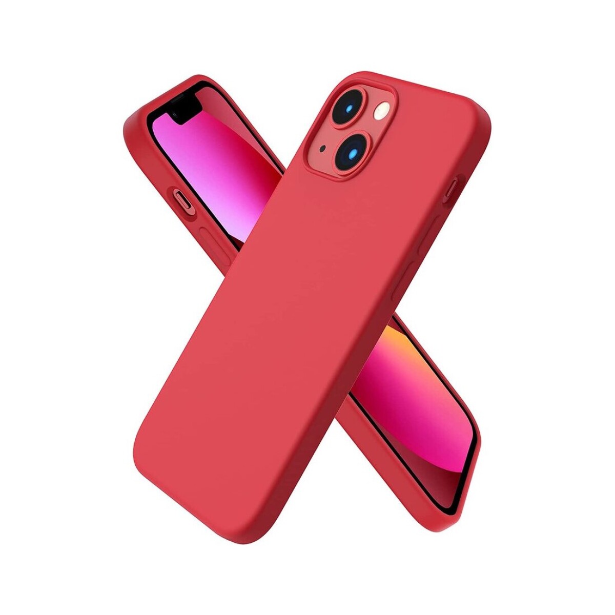 Protector case de silicona para iphone 13 mini - Rojo 