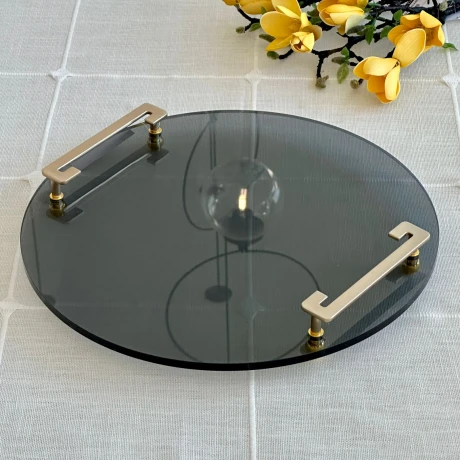 Bandeja Circular Decorativa Vidrio Ø 35cm Bandeja Circular Decorativa Vidrio Ø 35cm
