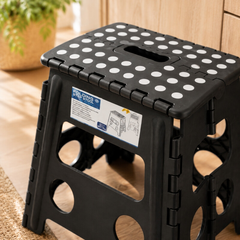 Banqueta plegable 29x22x32 NEGRO
