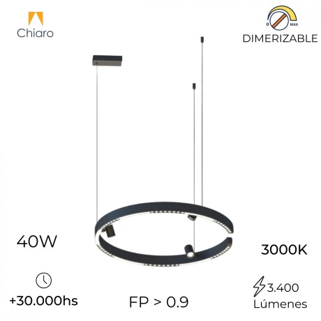 Colgante Led circular anillo suspendido y spots 40W Dimerizable Colgante Led circular anillo suspendido y spots 40W Dimerizable