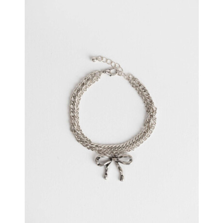 Pulseras Flexibles Sets Moño Plateado Antique Silver