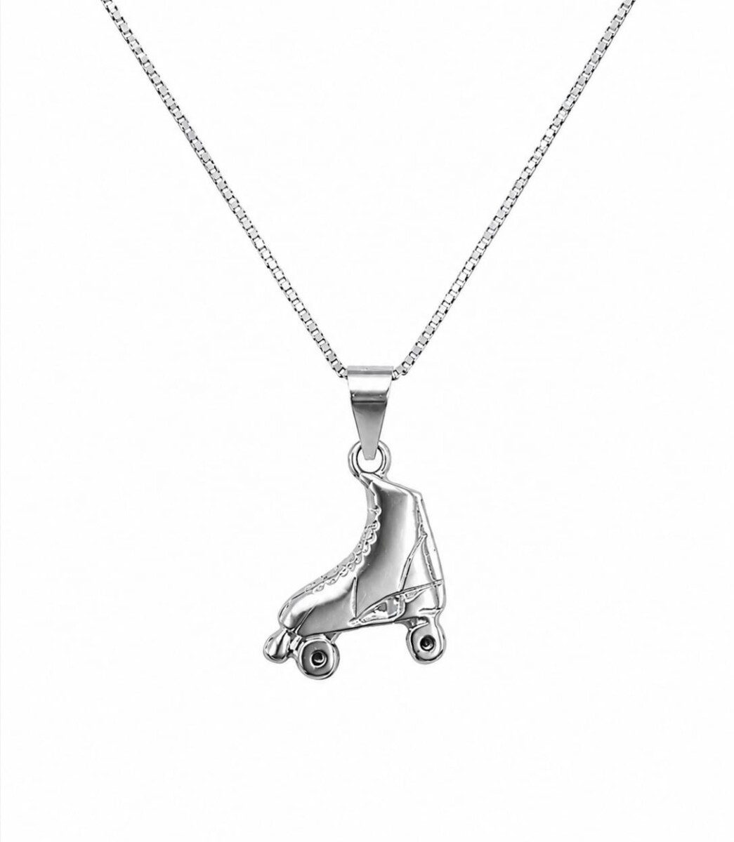 Cadena y colgante patín en plata 