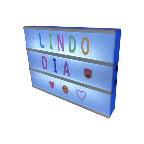Letrero con Luz Led Rectangular Letras Números y Emojis 001