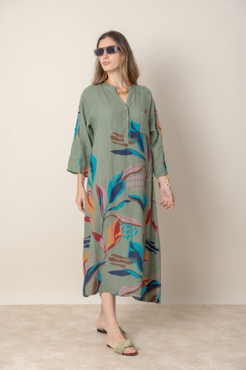 VESTIDO SILVINA - Verde seco 