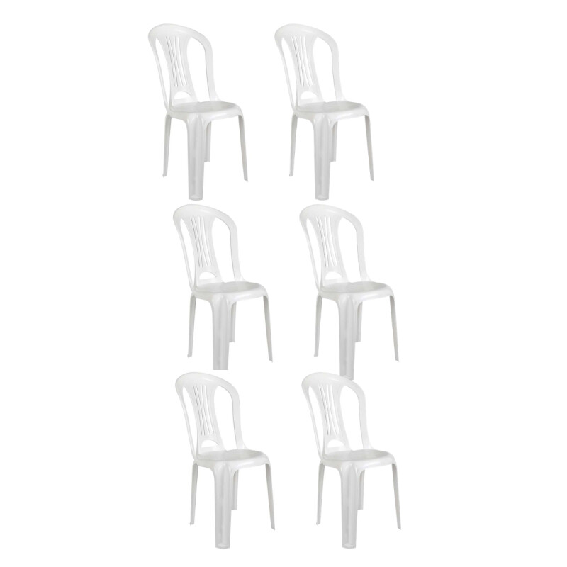 Set x6 Sillas Bistró sin apoya brazos BLANCO