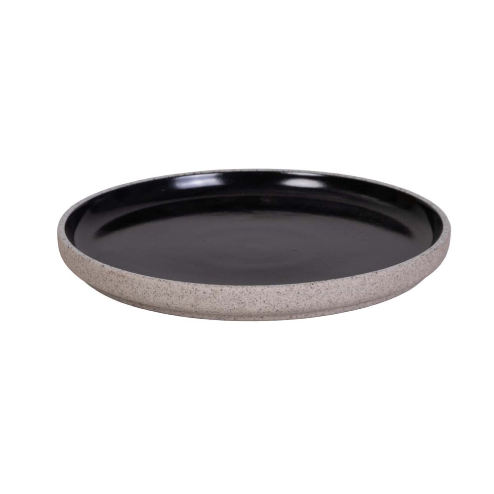 PLATO 20 CM CERAMICA NEGRO RICKY
