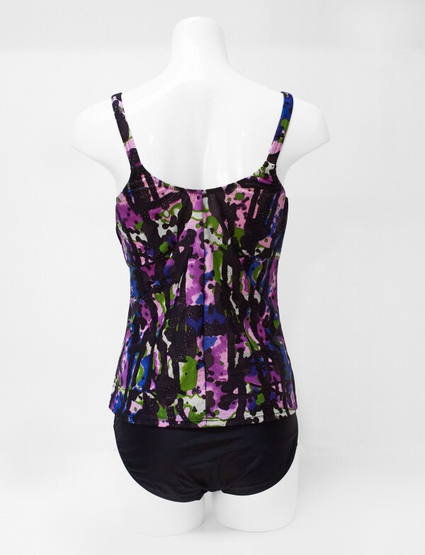 Tankini Estampado NEGRO/VIOLETA