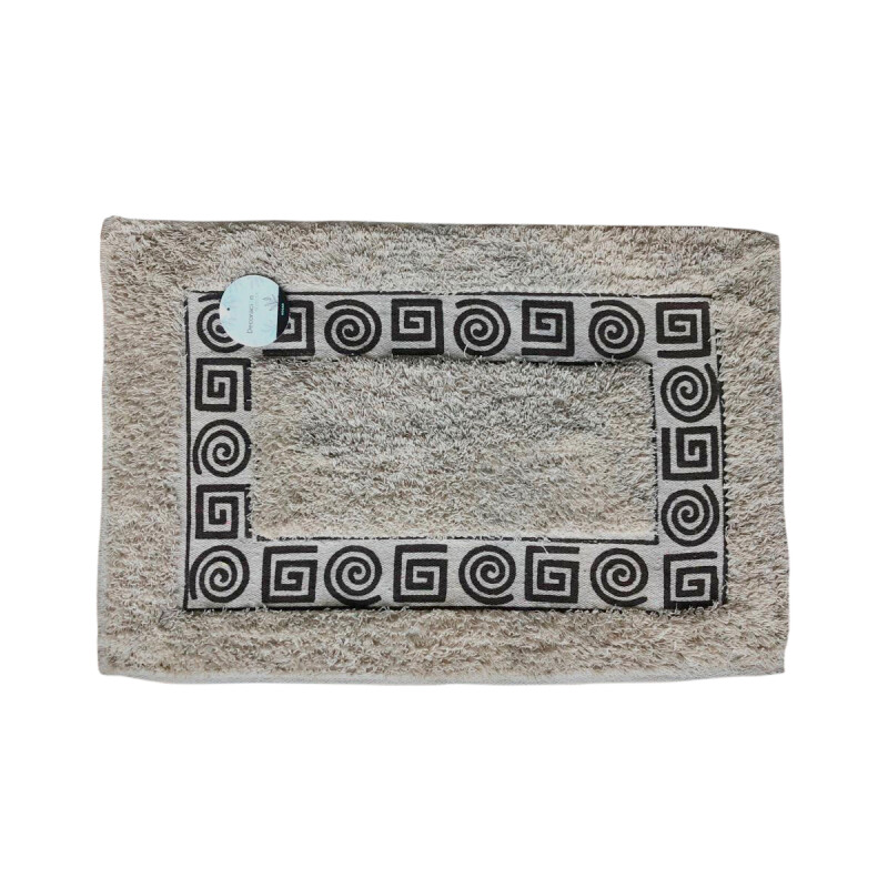 Alfombra 40x60cm adorno griego marrón y natural NATURAL