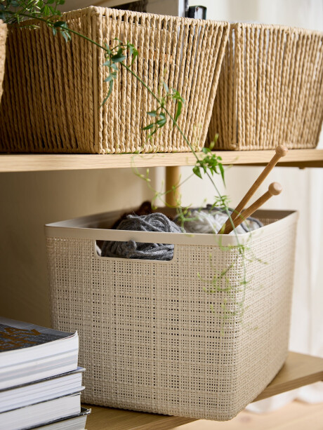 Cesta JUTE 20L plástico blanco crudo Cesta JUTE 20L plástico blanco crudo