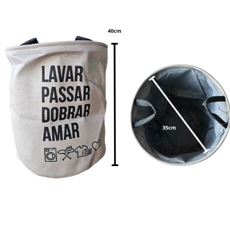 Bolsa Cesta Organizadora Plegable para Lavandería Hogar Beige