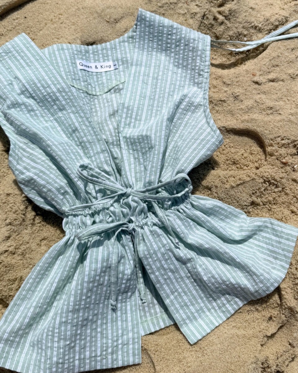 Blusa Mykonos - Stripes verde 