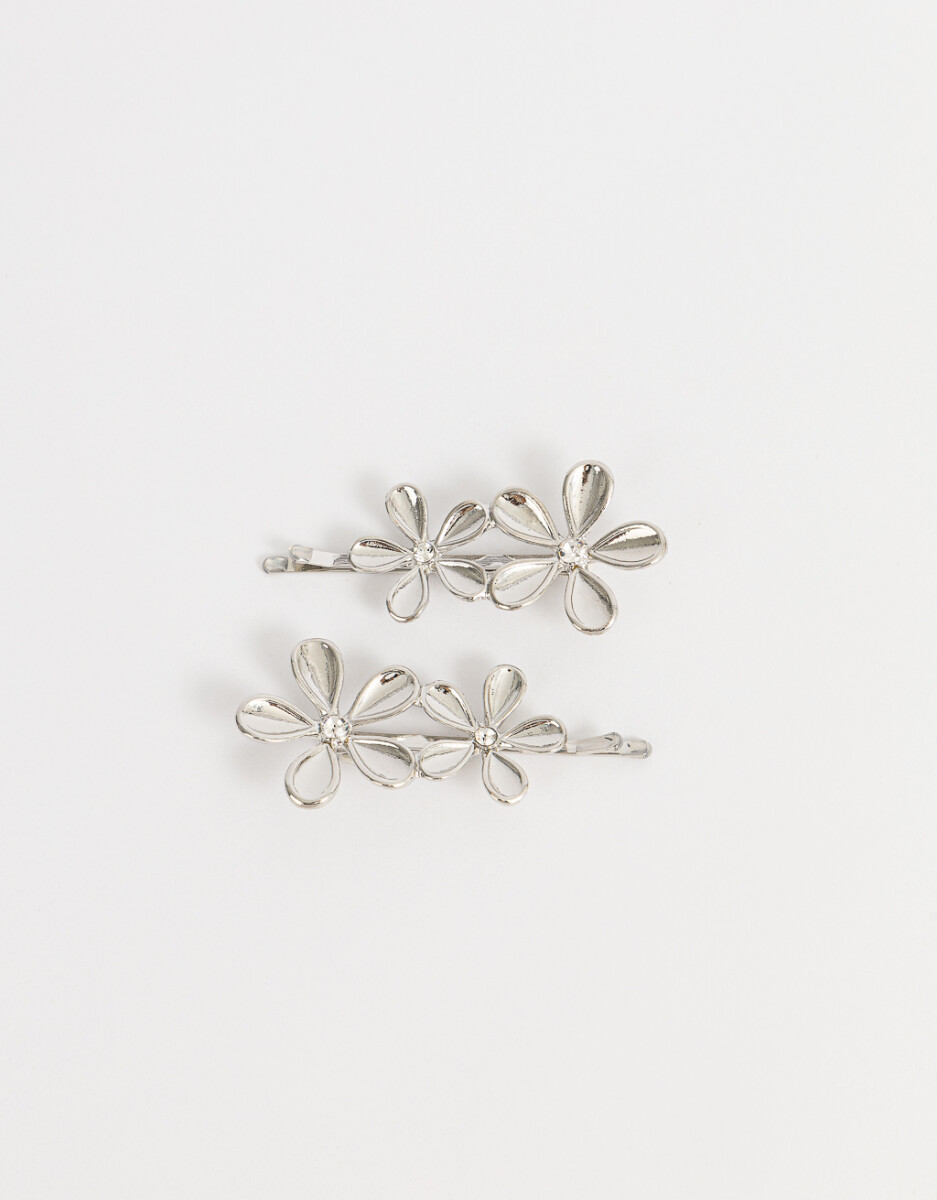 Set De Horquillas Con Flores 