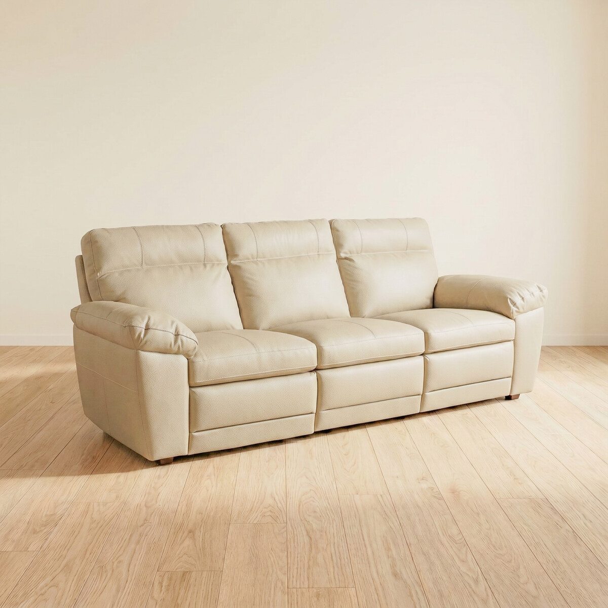 SOFÁ RECLINER - 3 CUERPOS CUERO-100-NATURAL NATURAL-BEIGE IMPERIAL ARENA 