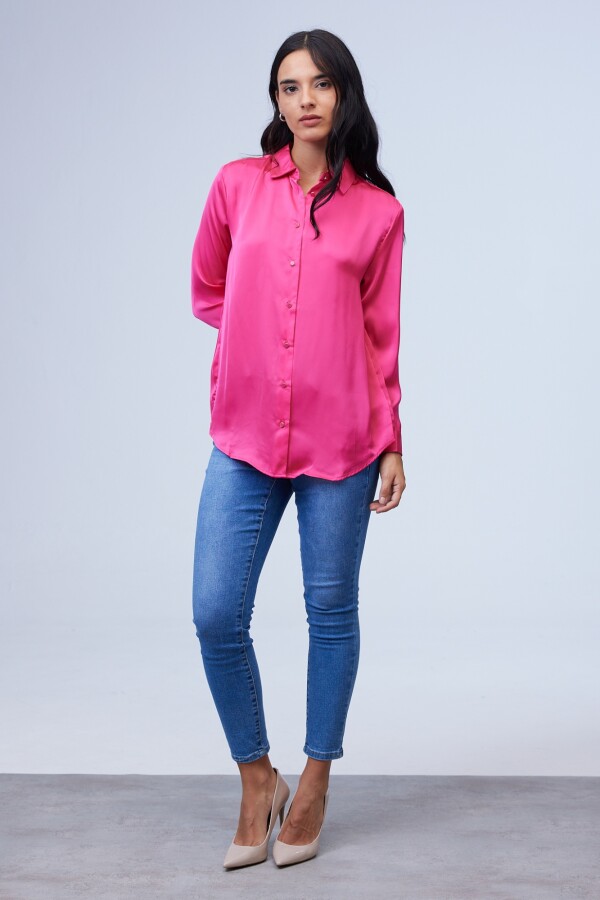 Camisa Saten FUCSIA