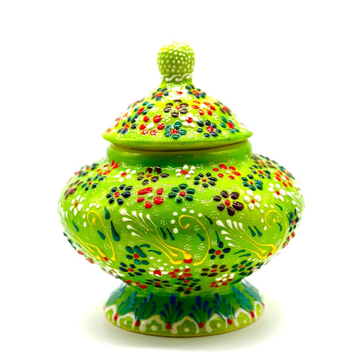 Bombonera de cerámica pintada - Verde 