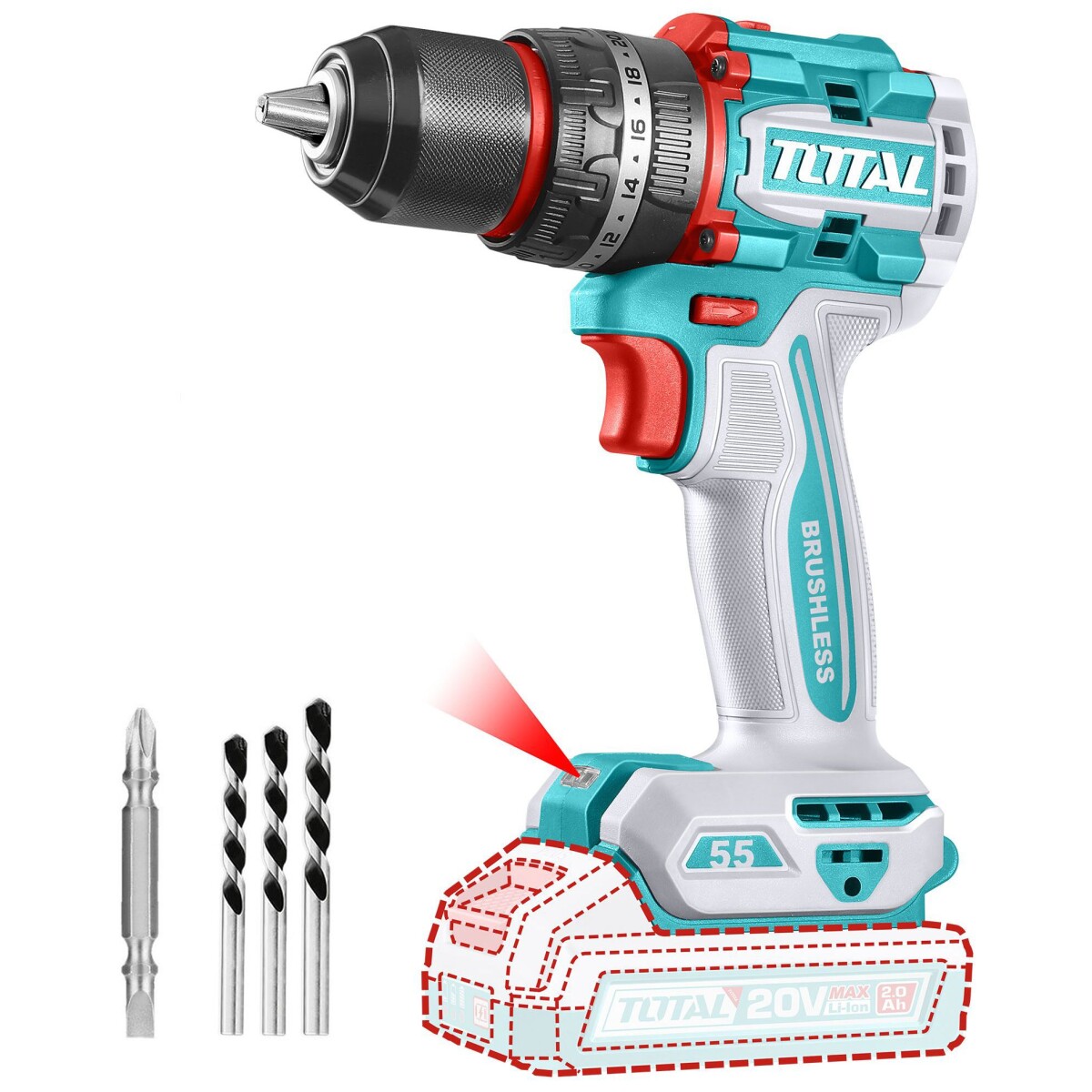 Taladro Percutor Y Atornillador Inalámbrico A Batería 20v - Sin Carbones 