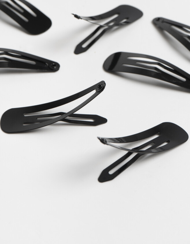Hebillas Tic Tac Set por 12 Set De Hebillas Tic Tac - Negro