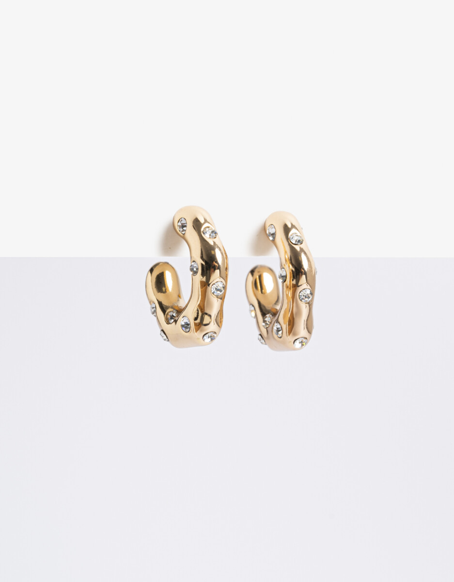 Aros Argolla Chunky Con Strass 