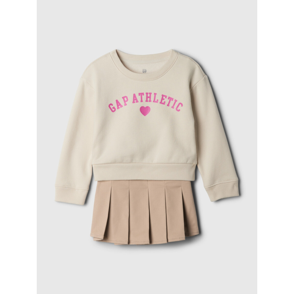 CREW NECK SKIRT SET - KHAKI 
