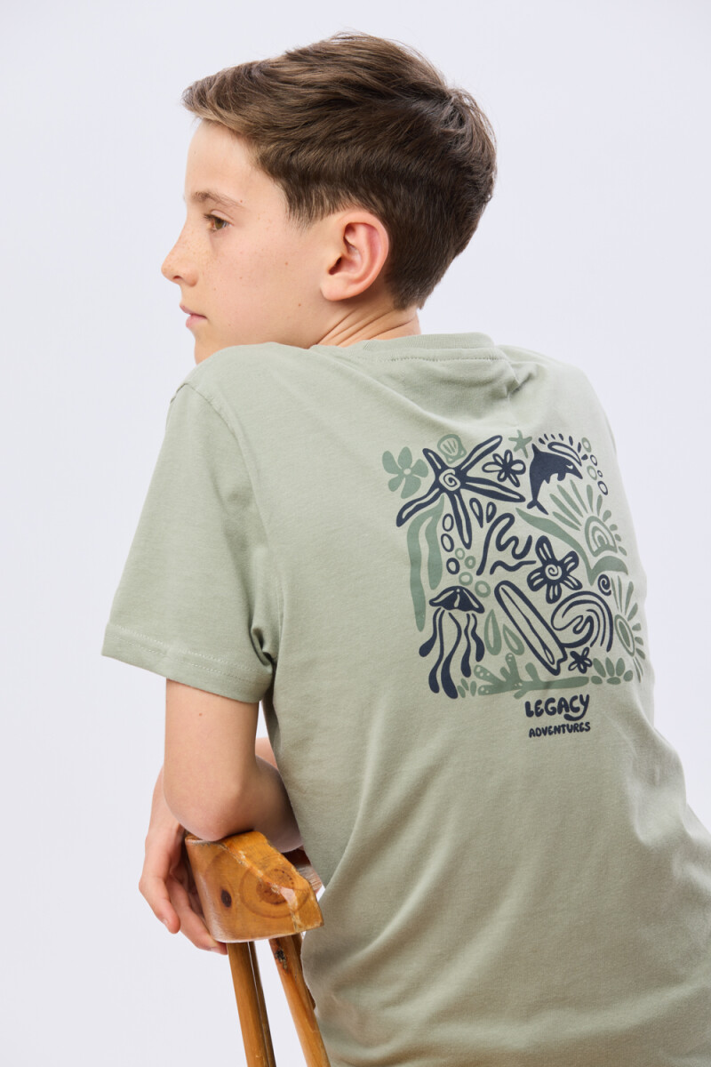 REMERA ESTAMPADA DE ALGODÓN - Verde 