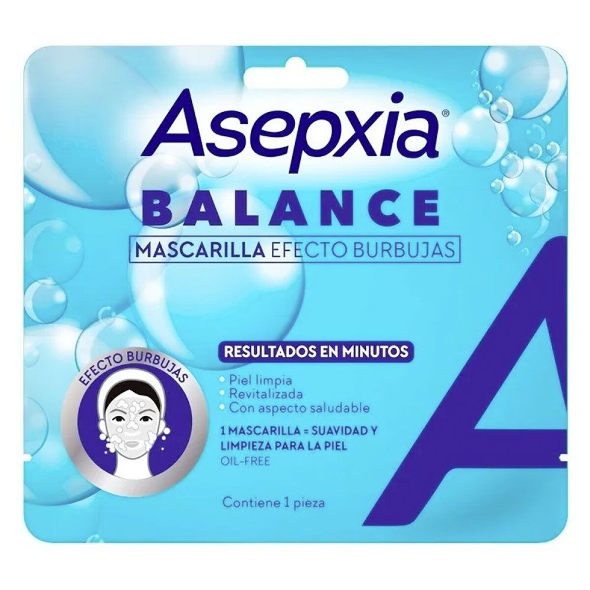 Mascarilla Asepxia Balance Efecto Burbujas 1 Pieza – Limpieza Profunda y Purificante