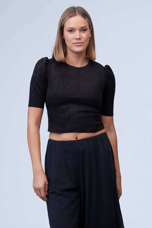 Top Suede NEGRO