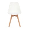 Silla Eames Tapizada Eco Cuero Acolchonadas Patas Madera Blanco