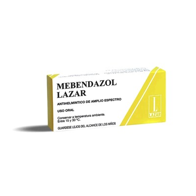 Mebendazol L 100 Mg. 6 Comp. Mebendazol L 100 Mg. 6 Comp.