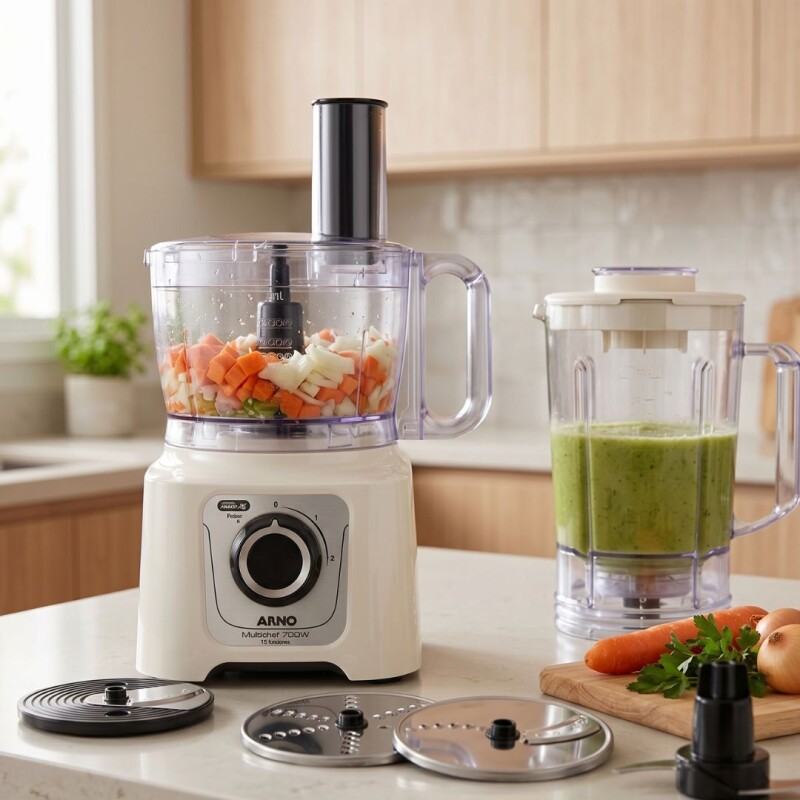Multiprocesador de alimentos Arno Multichef | 4 en 1 | Potencia de 600W. Multiprocesador de alimentos Arno Multichef | 4 en 1 | Potencia de 600W.
