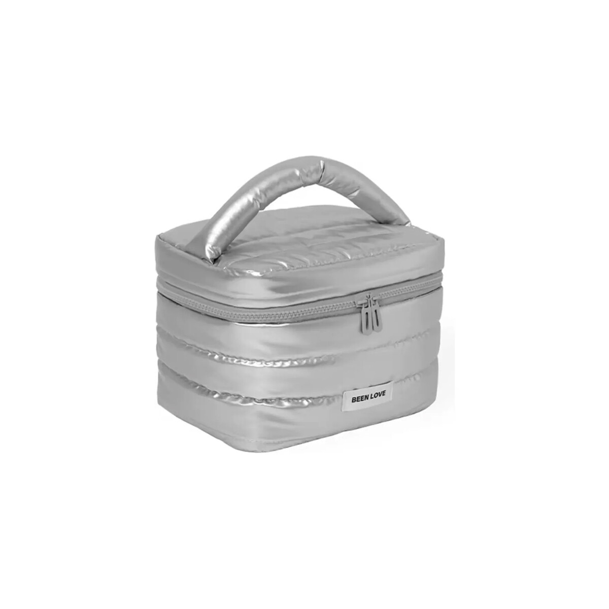 Neceser puffer impermeable con asa - Plateado 