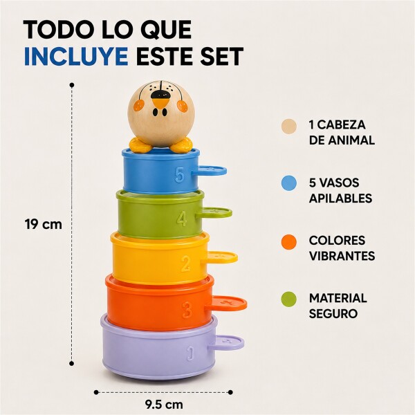Juego Didáctico Top Bright de Vasos Apilables 6 Piezas NARANJA