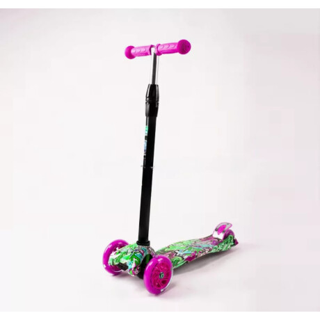 Monopatín Piccoly 3 Ruedas Para Niños Ajustable Con Luces Rosa