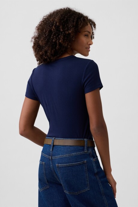 Remera Rib Manga Corta Mujer Navy Uniform V2