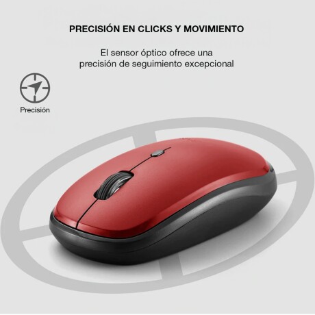 Mouse Inalámbrico de Alta Precisión Ergonómico Promate Hover Rojo