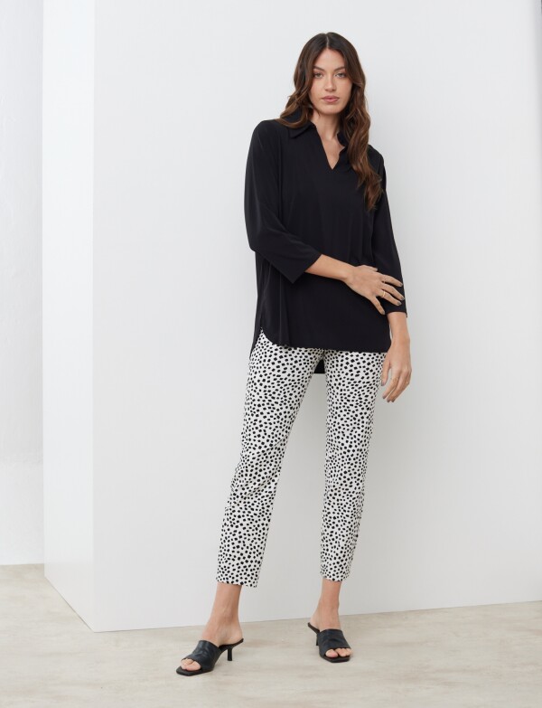 Blusa Cuello Camisa NEGRO