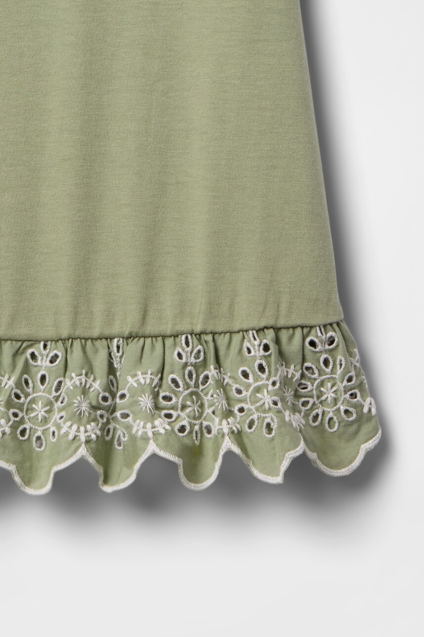 Remera Tunic Con Broderie Toddler Niña Desert Sage